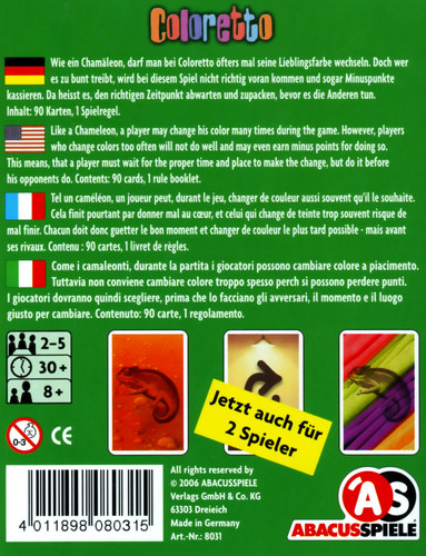 Monopolis Coloretto Base Tabletop, Board and Card Game