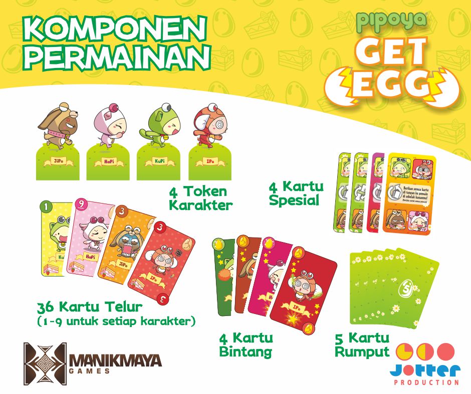 Monopolis Pipoya Get Egg Base Tabletop, Board and Card Game