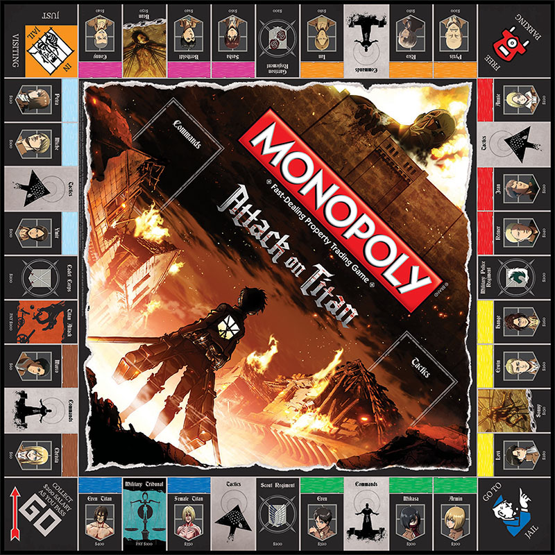 Monopolis Monopoly Attack on Titan Base Tabletop, Board and Card Game