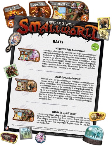 Monopolis Small World a Spiders Web Expansion Tabletop, Board and Card Game
